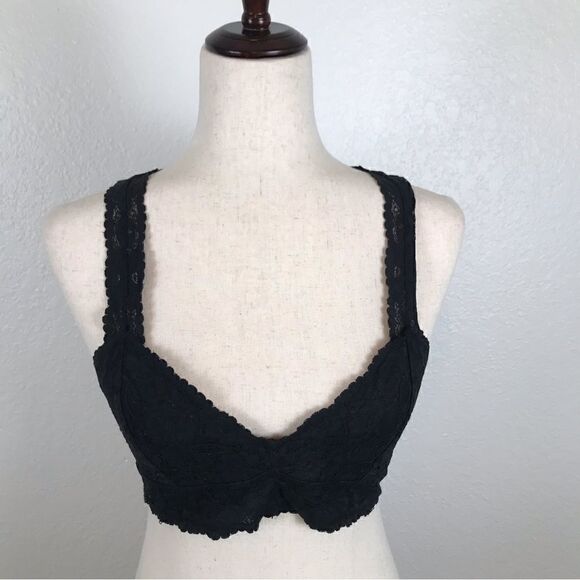 Intimately Free People black racerback lace bralette S - Picture 1 of 5